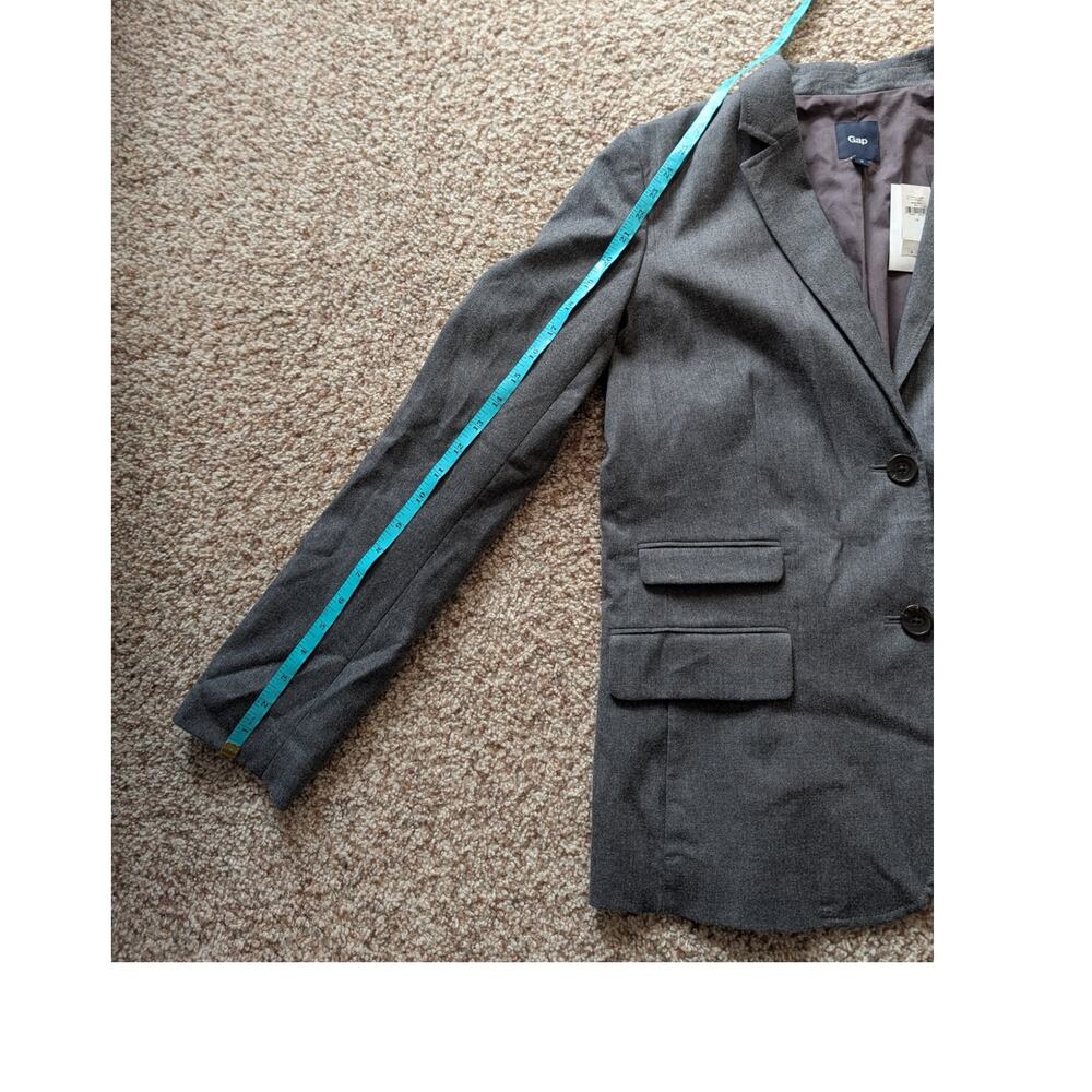 GAP Classic 2 Button Women's Gray wool blend blazer, NWT, size 12 - Picture 7 of 13
